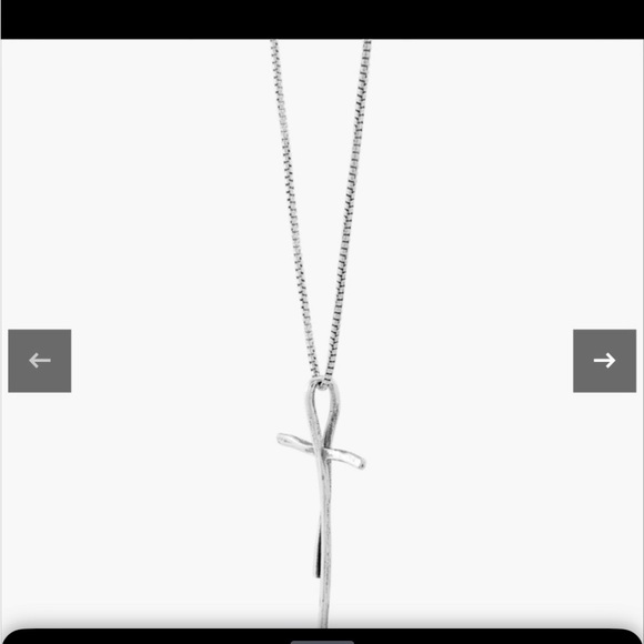 Organic Cross Pendant Necklace - Picture 8 of 8